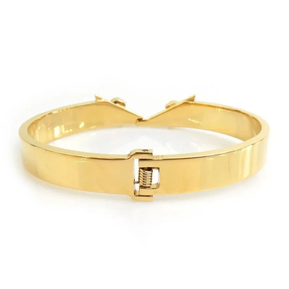 Auth FENDI Monster Eyes Bangle Bracelet Gold